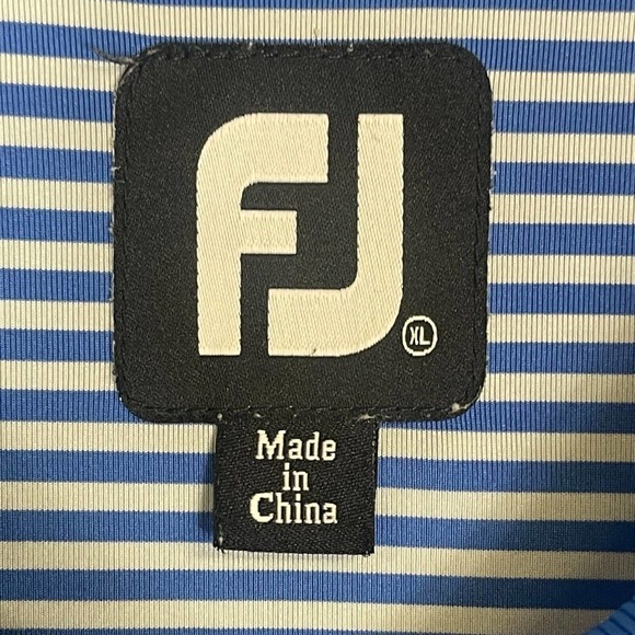 FootJoy Golf Polo Shirt Mens XL Blue Striped Relaxed Fit Flit Hem - Picture 3 of 11
